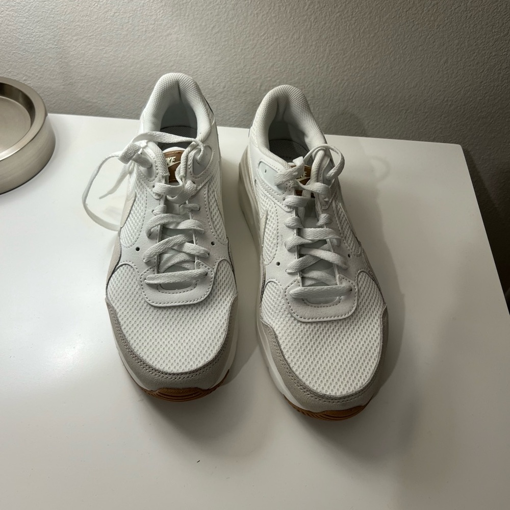 Nike Air White and Tan Sneakers